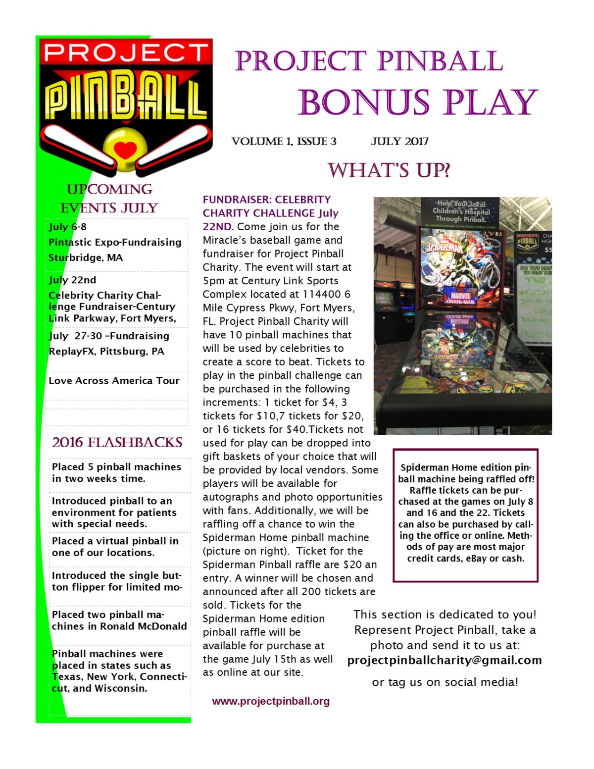 July 2017 Bonus Play Newsletter