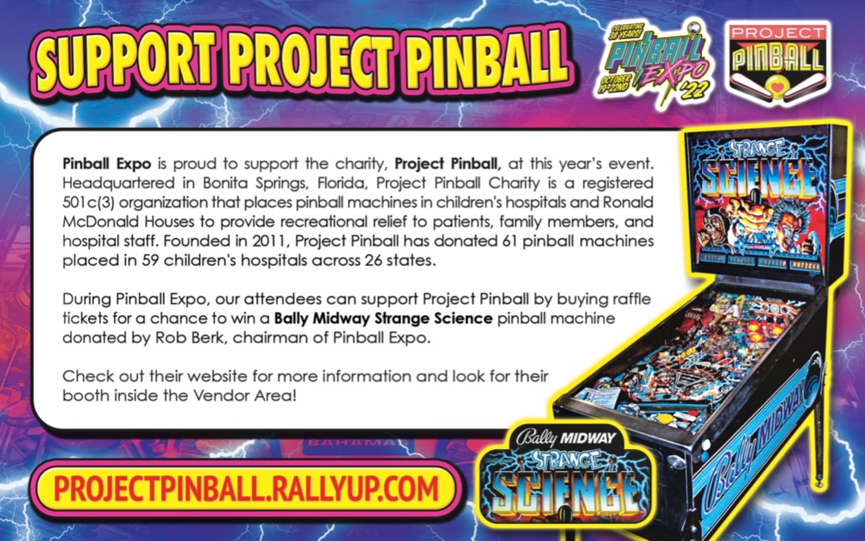 Pinball Expo 2022 The Project Pinball Charity