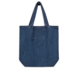 Embroidered Organic Denim Tote Bag - Image 2